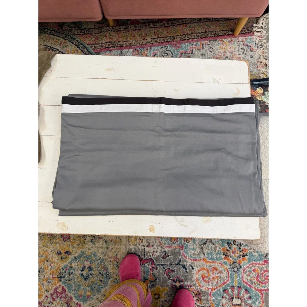 Frette King Duvet Cover & Euro Sham Set Grey Black White‎ Luxury Bedding NWOT